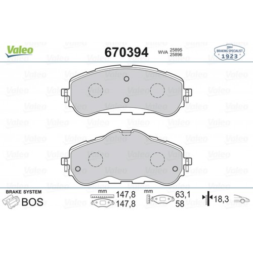 ÖN BALATA P308 II 1.2 VTİ-1.2 THP-1.6 HDİ-2.0 HDİ 13 FREN DİSKİ ÇAPI 283mm İÇİN