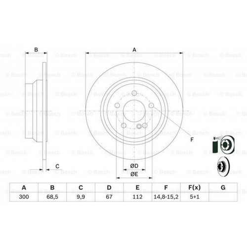 FREN DISKI ARKA (5D 300 MM) MERCEDES W211 E SERISI 02-