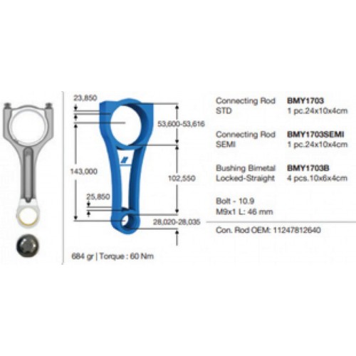 PISTON KOLU BMW N47 C20 B47 C20 E60 F10 F20 F30 E90 E84 E83 F25 E92 E93 F32 F34 F36 MINI R55 R56 R57 R58 R59 R60 R61