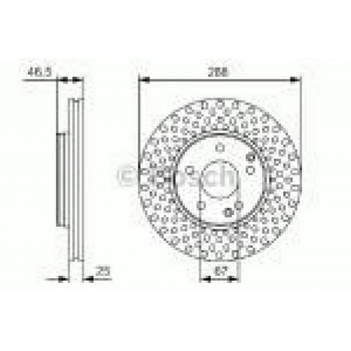 ÖN FREN AYNASI MERCEDES W203-C180-C200-W202-W210-E200-E220 288x25x5DLxHAVALI 0986478624