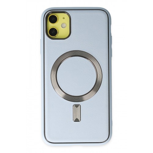 Newface iPhone 12 Kılıf Coco Deri Magneticsafe Silikon - Sierra Blue