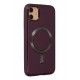 Newface iPhone 12 Kılıf Coco Deri Magneticsafe Silikon - Bordo