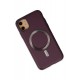 Newface iPhone 12 Kılıf Coco Deri Magneticsafe Silikon - Bordo