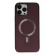 Newface iPhone 13 Pro Kılıf Coco Deri Magneticsafe Silikon - Bordo