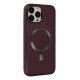 Newface iPhone 13 Pro Kılıf Coco Deri Magneticsafe Silikon - Bordo