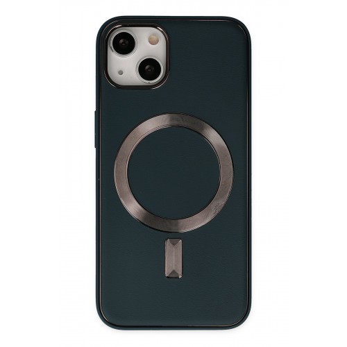 Newface iPhone 14 Kılıf Coco Deri Magneticsafe Silikon - Lacivert