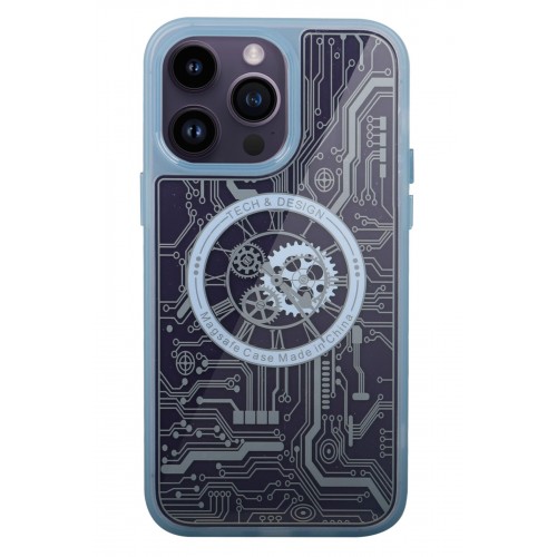 Newface iPhone 14 Pro Max Kılıf Magic Magneticsafe Silikon - Sierra Blue