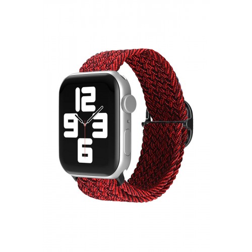 Newface Apple Watch 42mm Star Kordon - Siyah-Bordo