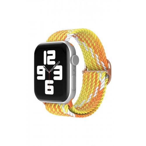 Newface Apple Watch Ultra 49mm Star Kordon - Turuncu-Sarı