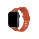 Newface Apple Watch 41mm KR408 Çizgili Silikon Kordon - Turuncu