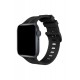 Newface Apple Watch 42mm KR408 Çizgili Silikon Kordon - Siyah