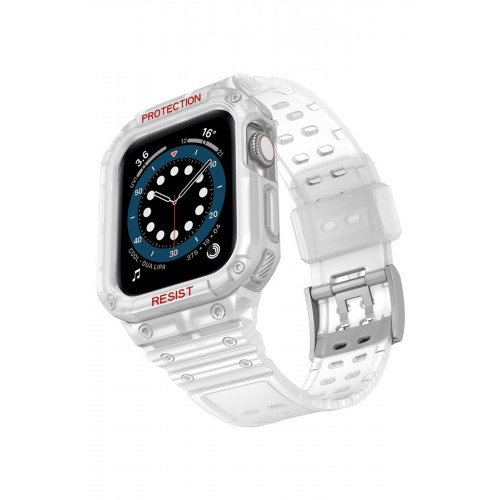 Newface Apple Watch 44mm KR401 Silikon Kordon - Şeffaf