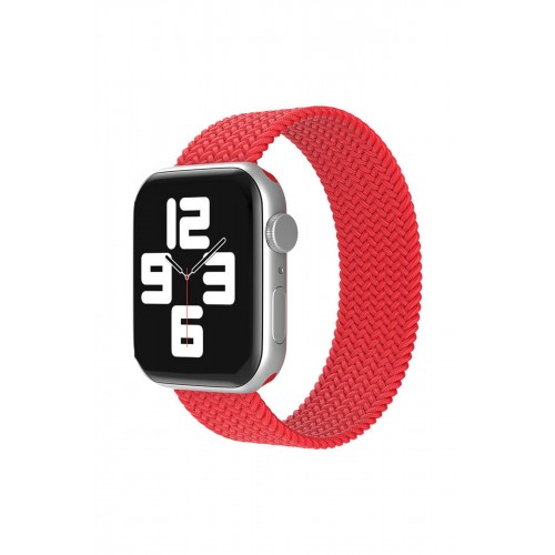 Newface Apple Watch Ultra 49mm Ayarlı Solo Silikon Kordon - Kırmızı