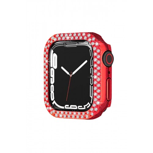 Newface Apple Watch 44mm Taşlı Kasa - Kırmızı