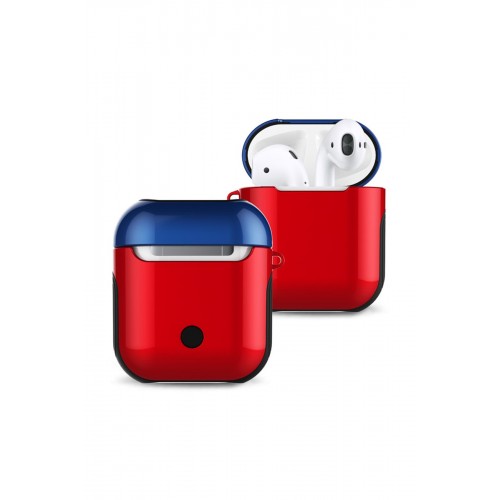 Newface Airpods (1.nesil) 3in1 Kılıf - Kırmızı-Lacivert