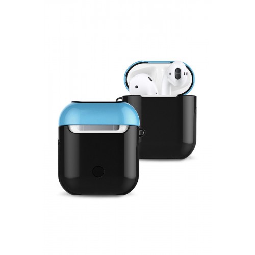 Newface Airpods (1.nesil) 3in1 Kılıf - Siyah-Mavi