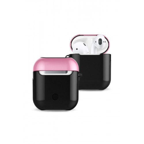 Newface Airpods (1.nesil) 3in1 Kılıf - Siyah-Pembe