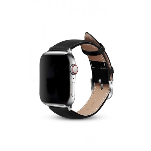 Newface Apple Watch 45mm NL26 Deri Kordon - Siyah