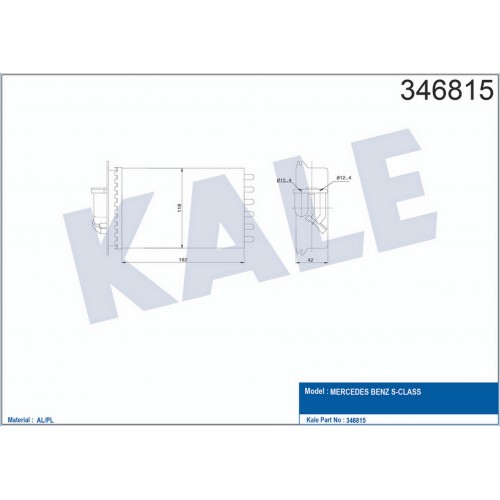 KALORIFER RADYATORU ARKA MERCEDES S-CLASS W140 91 98