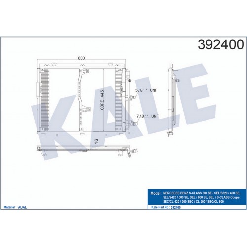 KLIMA RADYATORU MERCEDES S-CLASS W140 91 98