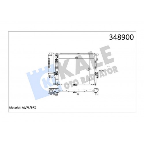 RADYATÖR BMW 5-SERİSİ E34 AL-PL-BRZ 518X438X34