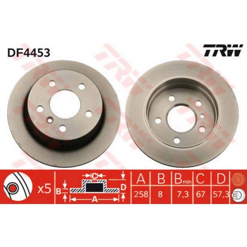 FREN DISKI ARKA MERCEDES A-CLASS W169 04 12 B-CLASS W245 05 11