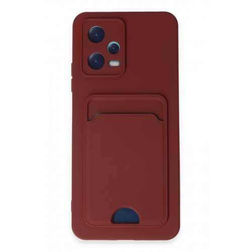 Newface Xiaomi Redmi Note 12 5G Kılıf Kelvin Kartvizitli Silikon - Bordo