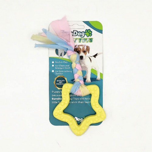 EuroDog Puppy Toys Sarı Beşgen Diş Kaşıma Oyuncağı