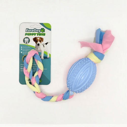 EuroDog Puppy Toys Mavi Rugby Topu Diş Kaşıma Oy.