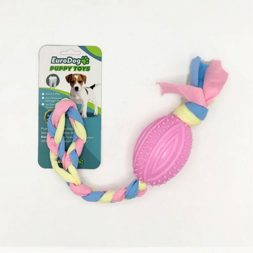 EuroDog Puppy Toys Pembe Rugby Topu Diş Kaşıma Oy.