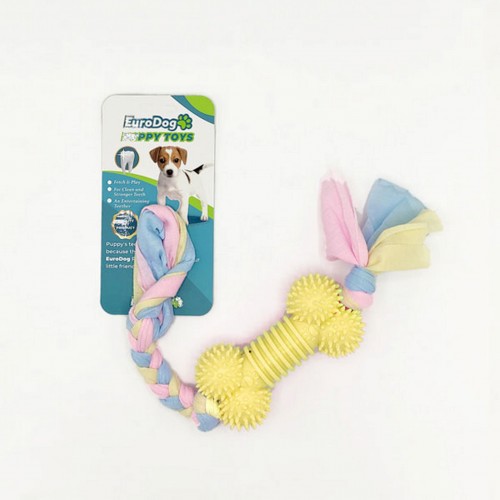 EuroDog Puppy Toys Sarı Kemik Diş Kaşıma Oyuncağı