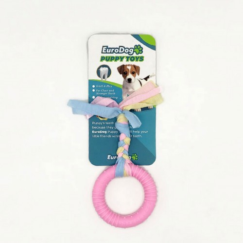 EuroDog Puppy Toys Pembe Halka Diş Kaşıma Oyuncağı