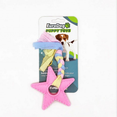 EuroDog Puppy Toys Pembe Yıldız Diş Kaşıma Oy.