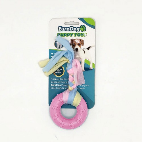 EuroDog Puppy Toys Pembe Ufak Halka Diş Kaşıma Oy.