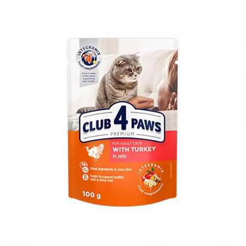 Club4Paws Hindi Etli Premium Pouch Kedi Maması 100 Gr