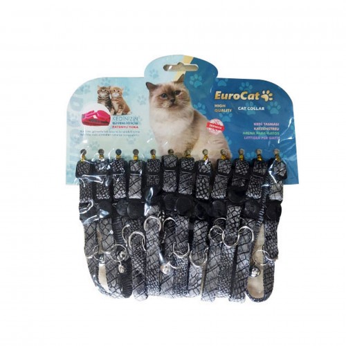 EuroCat Kedi Boy. Tas. Deri Des.10mm28cm 12Li Gri