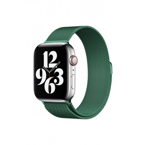 Newface Apple Watch 38mm Metal Mıknatıslı Kordon - Haki Yeşil