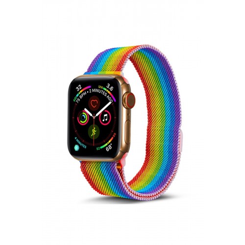 Newface Apple Watch 40mm Metal Mıknatıslı Kordon - Gökkuşağı