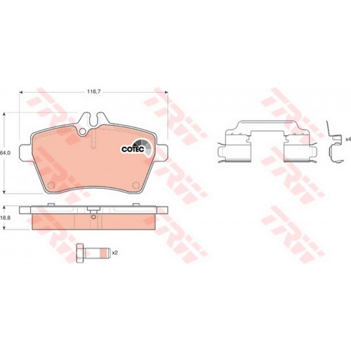 FREN BALATASI ÖN MERCEDES A-CLASS W169 04 12 B-CLASS W245 05 11