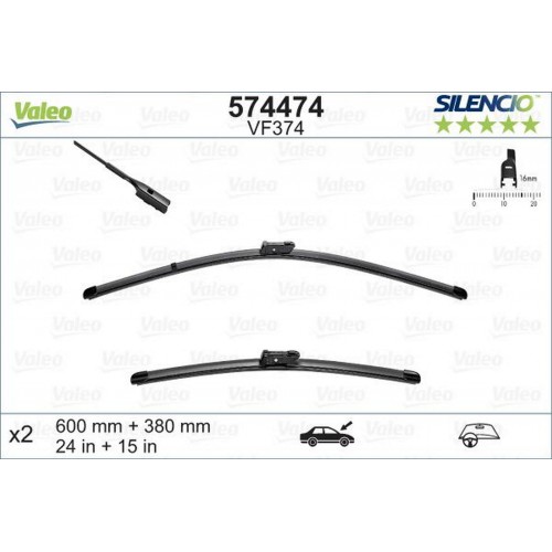 SİLECEK 60 38cm X2 FLAT BLADE-MUZ TİPİ AUDI A1 11 VW POLO 09