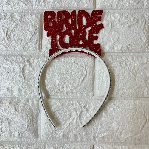 ZERO LAND - Bride To Be Yazılı Plastik Taç Kırmızı