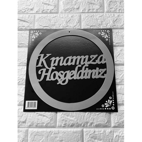 ZERO LAND - Kınamıza Hoşgeldiniz Yazılı Pleksi Kapı Ve Duvar Süsü Gümüş