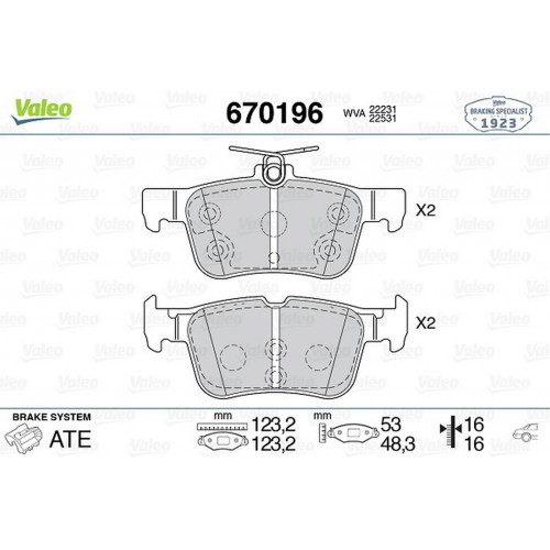 ARKA DİSK FREN BALATASI FORD EDGE 2.0D 08/15-07/18 FORD KUGA 1.5/1.5D/1.6/2.0/2.0D 11/12