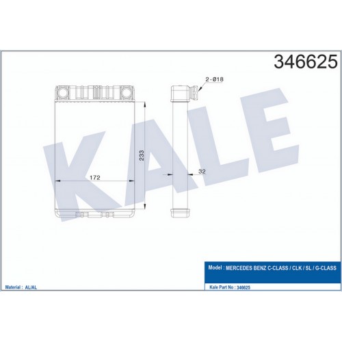 KALORIFER RADYATORU MERCEDES W203 CL203 S203 C209 A209 R230