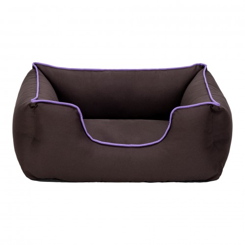 Pet Comfort Alpha  Kedi ve Köpek Yatağı Kahverengi w Mor Biye S 60x50cm