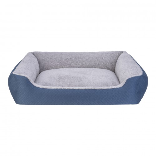 Pet Comfort Bravo Duo  Köpek Yatağı Mavi/Gri Peluş XL 105x80cm