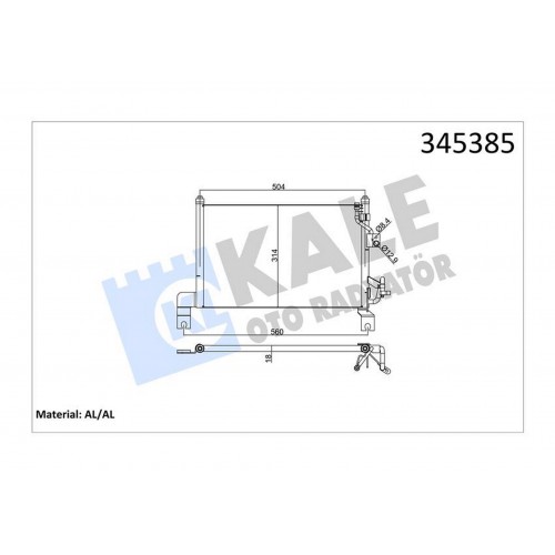 KLİMA RADYATORU KONDENSERİ FORD RANGER 98 06 2.5 TD 525X292X16 OTO.-MEK.