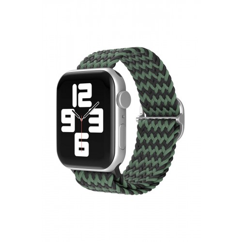 Newface Apple Watch 38mm Star Kordon - Zigzag Yeşil-Siyah