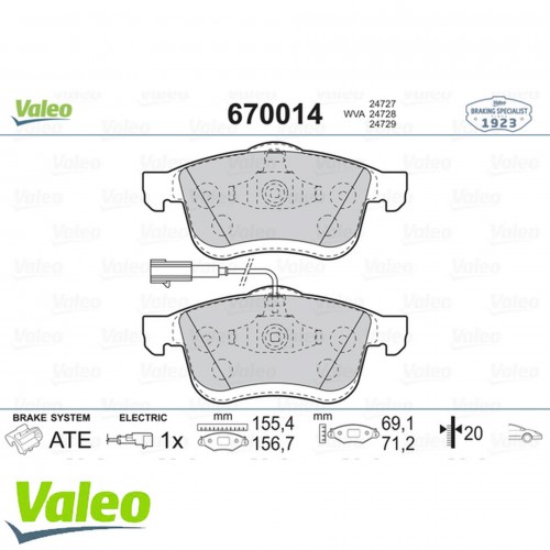 ÖN BALATA DOBLO 1.4 1.3D 1.6D 2.0D 10 COMBO 1.4 12 1.3CDTİ 12 1.6CDTİ 12 2.0CDTİ 12