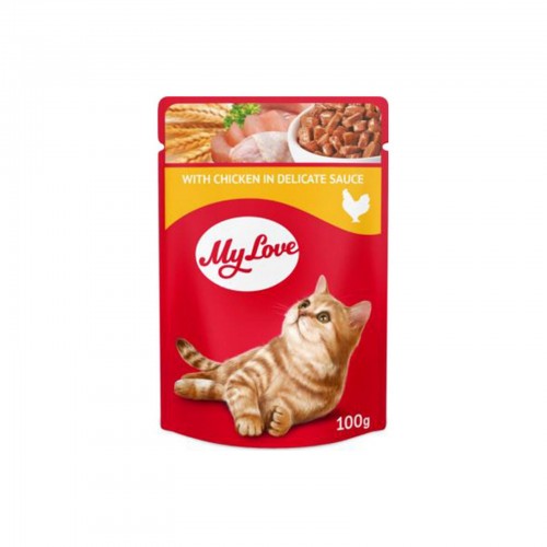 MY LOVE SOS İÇINDE TAVUK ETLI POUCH KEDI MAMASI 100 GR X 6 ADET